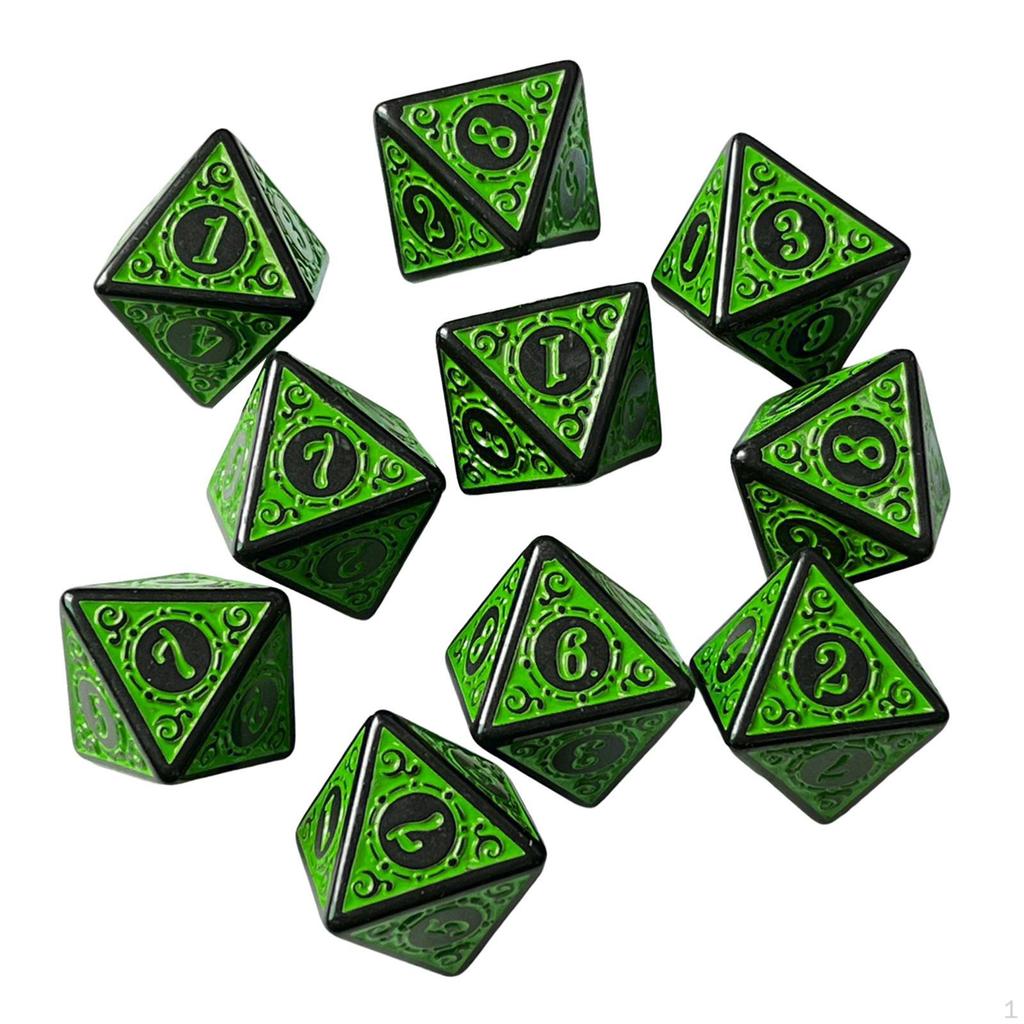 10 Count Polyhedral Dices for Entertainment And Fun