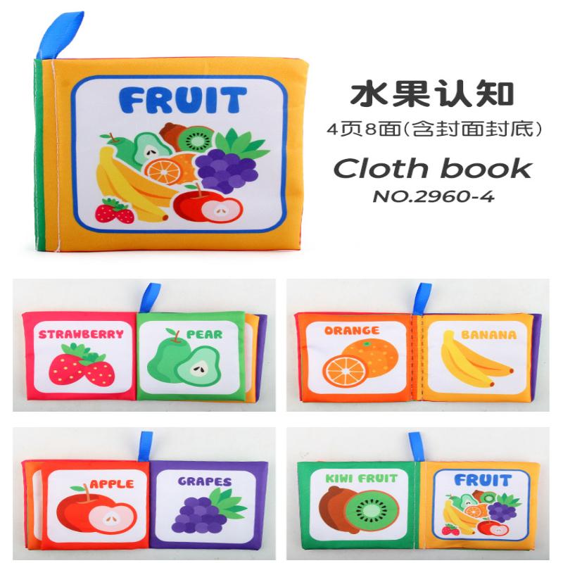Baby Enlightenment Early Education Black And White Cloth Book Infant Cognition Tear Not To Rip With Ring Paper Palm Cloth Book