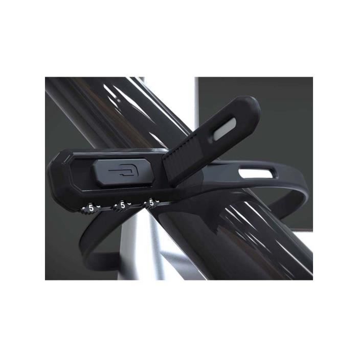 Antivol Vélo - HIPLOK - Z-Lok Armoured Reuseable Tie - Noir - Serrure À Combinaison À 3 Chiffres
