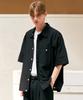 LIKE THE MOST String Point Pocket Short Sleeve Shirt_Black