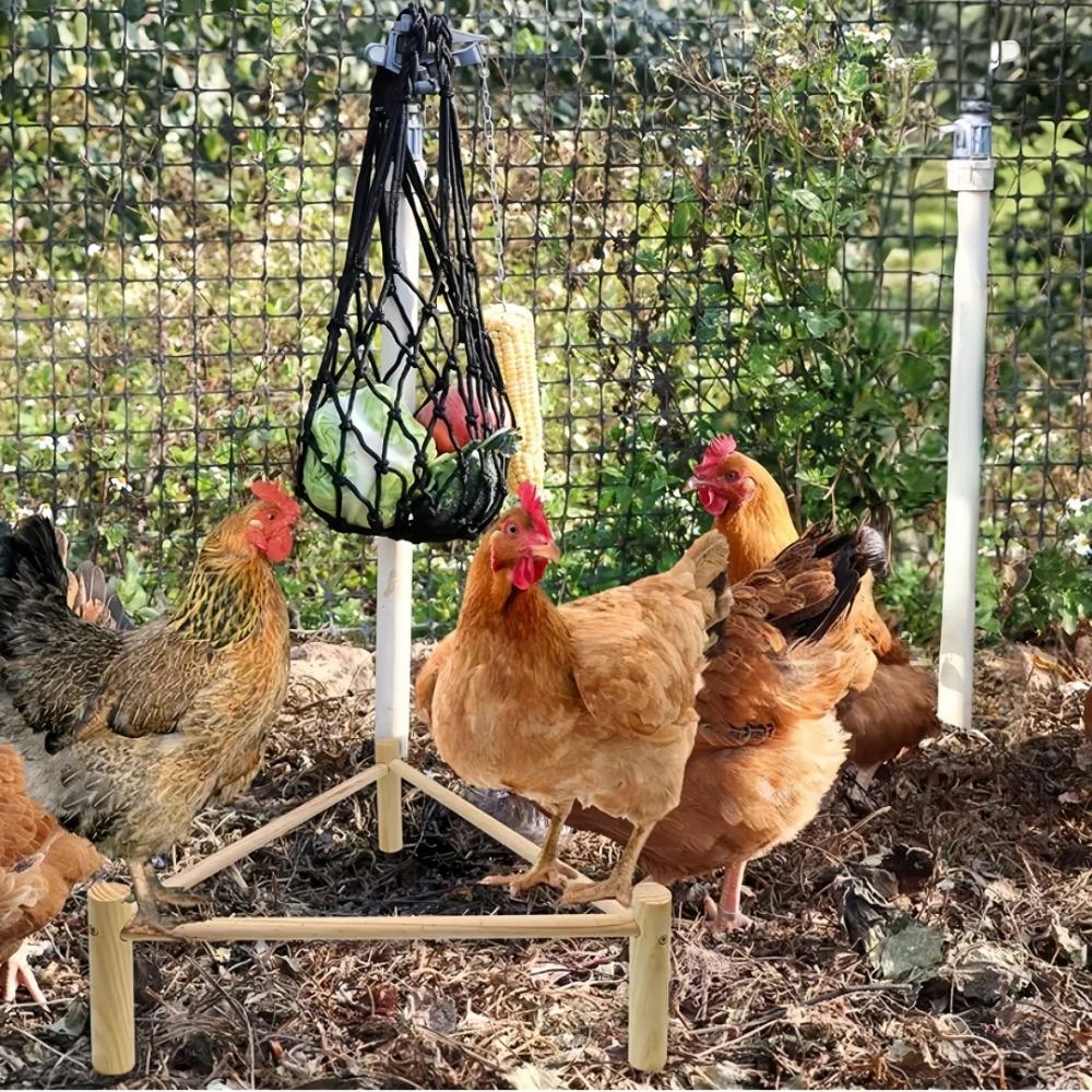 Practical Polyester Mesh Design Chicken Feeding Bag Easy Install Hanging Type with Hook Reusable Feeder Chicken Duck Supplies