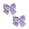 2 Packs of Bow Hairpins Solid Color Cute Lace Bow Versatile Headgear