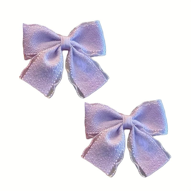 2 Packs of Bow Hairpins Solid Color Cute Lace Bow Versatile Headgear