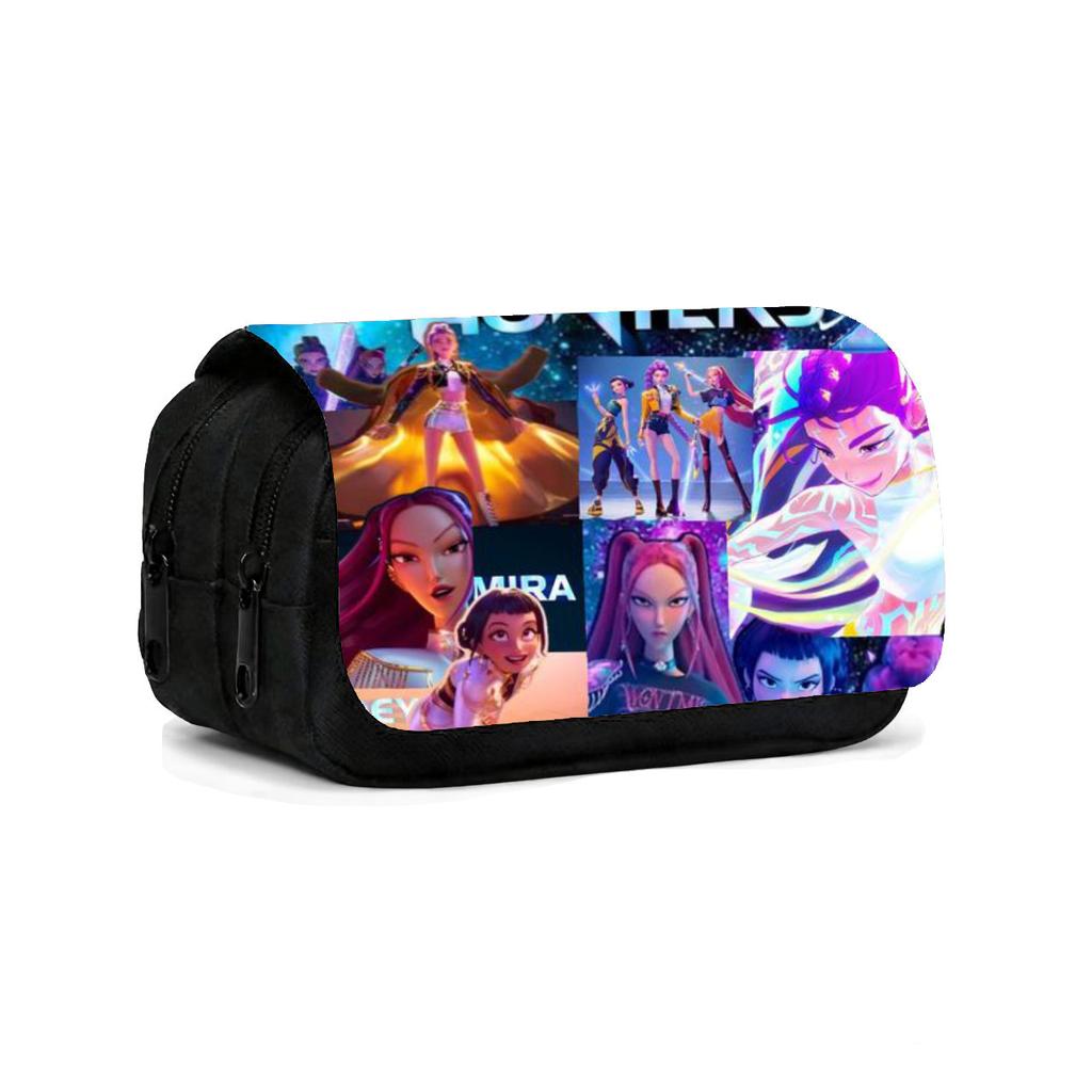 K-Pop Witch Hunters Children'S Double Flip Pencil Case Student Large Capacity Pencil Case Double Pencil Case