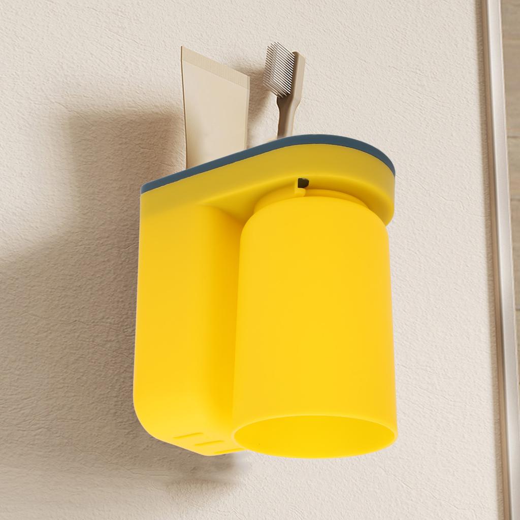 Toothbrush Cup Holder Multipurpose Modern Simple Design Space Saving Wall Mounted Toothbrush Holder with Cup