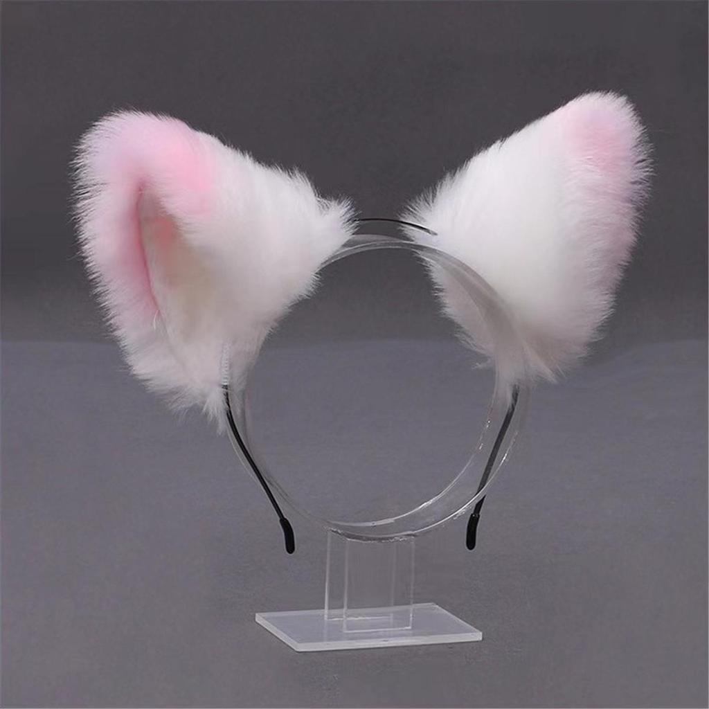 Diadema y pinzas con orejas de animales: Gato, zorro, perro lobo con cascabeles: accesorios para el cabello de cosplay para mujeres.