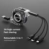 3 In 1 Fast Charging Cable USB Type C Retractable Charger For Volvo XC90 V90 V60 XC60 V40 EC40 EX40 S80 S60 S90 C40 XC40 V70 XC7 JL9