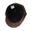 American retro spice girl leopard print octagonal hat women's big head circumference duck tongue newsboy hat European and American cartoon face small