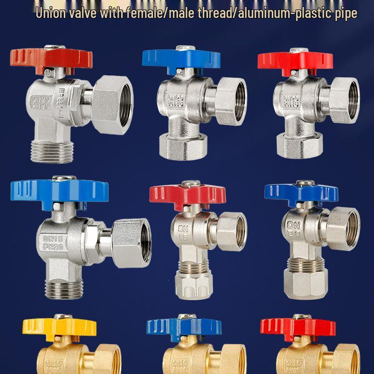 All-Copper Valve Manifold: Three-Way Union, Male/Female Thread Ball Valve for Underfloor Heating and Wall-Hung Boilers