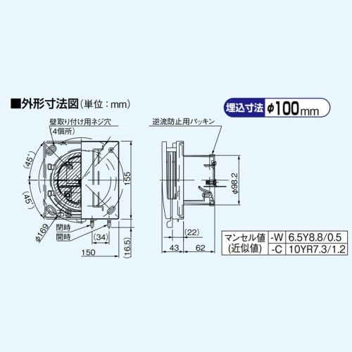 Panasonic naturlig luftinntak (Utstyrt med Allerbuster) FY-GKF45L-W