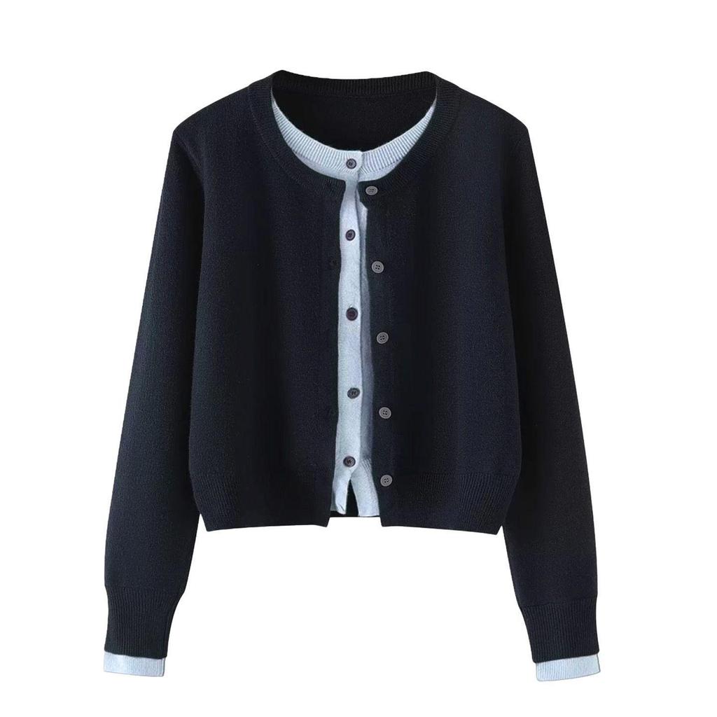 Early Autumn Korean Style Knit Cardigan & Wide-Leg Trousers Two-Piece Set