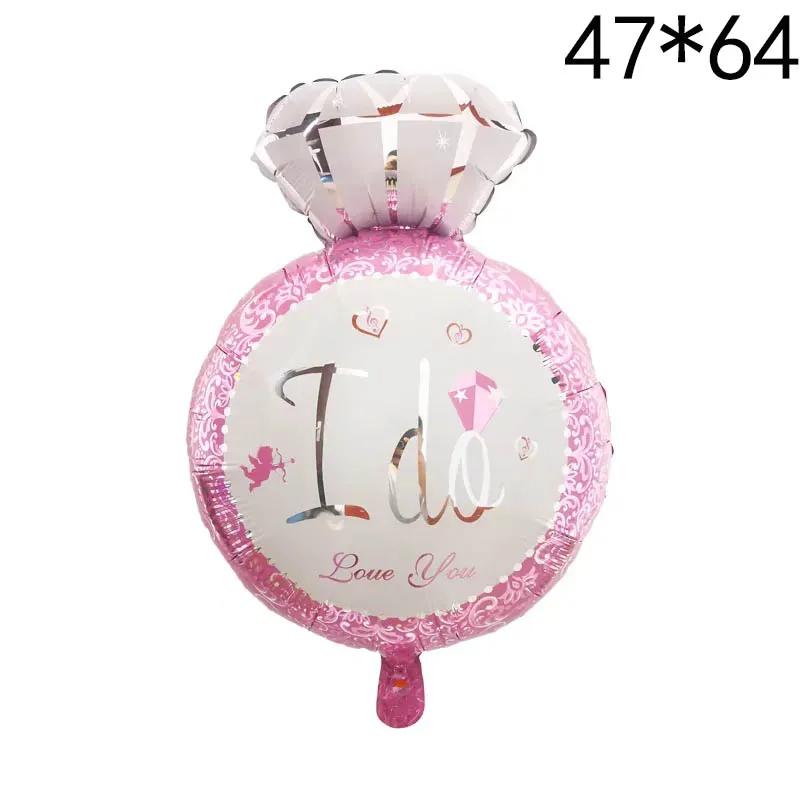 Diamond Ring Balloon Valentine's Day Proposal Balloon Wedding Room Decoration Diamond Ring Aluminum Film  Balloon