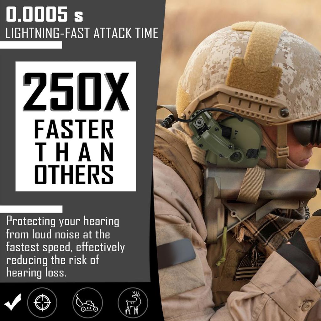 Tactical Helmet Mounted Earmuffs For Shooting Electronic Hearing Protection Ear Protect Noise Reduction Active Hunting Headphone