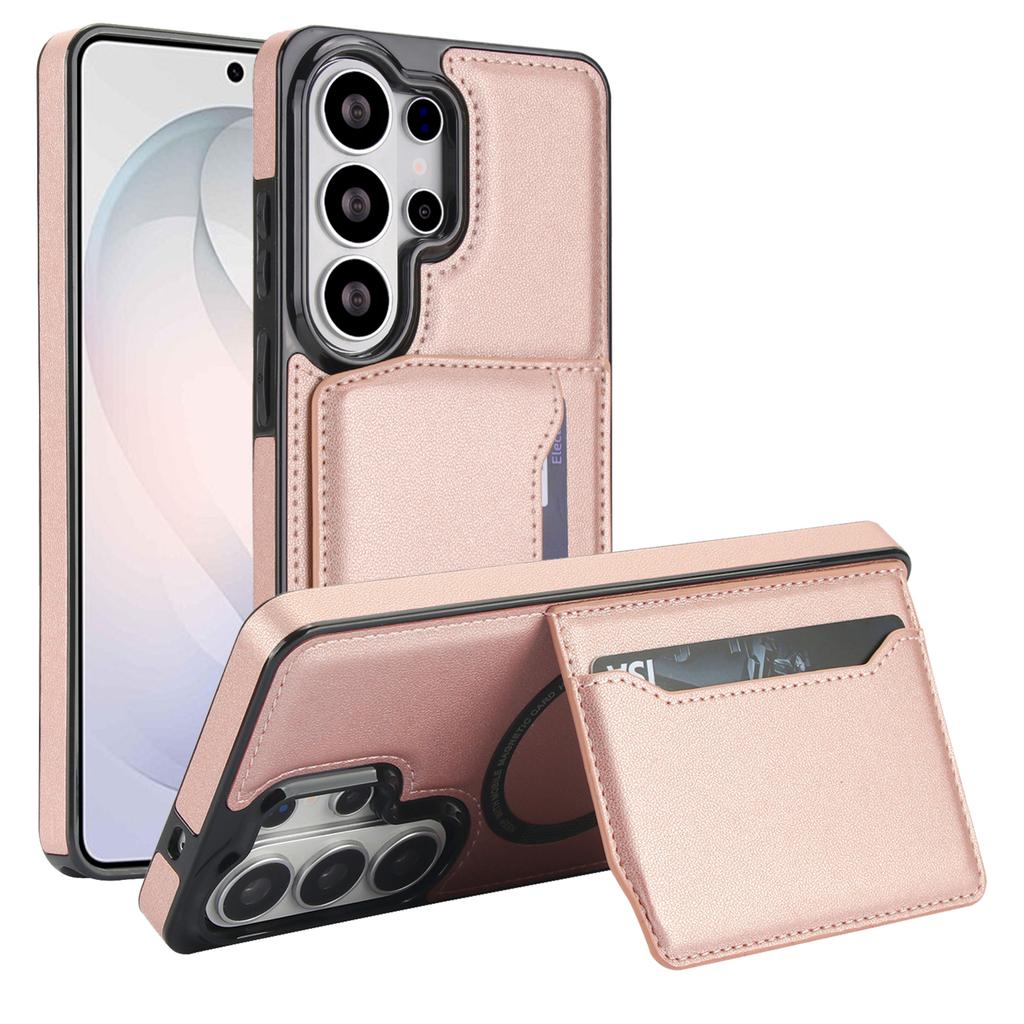 Magnetic Charging Phone Case for Samsung Galaxy S26 Ultra S25 Edge S24 Plus S23 Fe S22 A56 A37 A36 A57 Leather Card Holder Cover