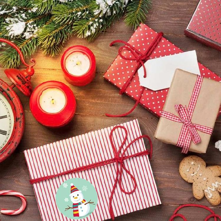 500x/Set Christmas Label Stickers DIY Santa Snowman Elk Adhesive Sealing Sticker