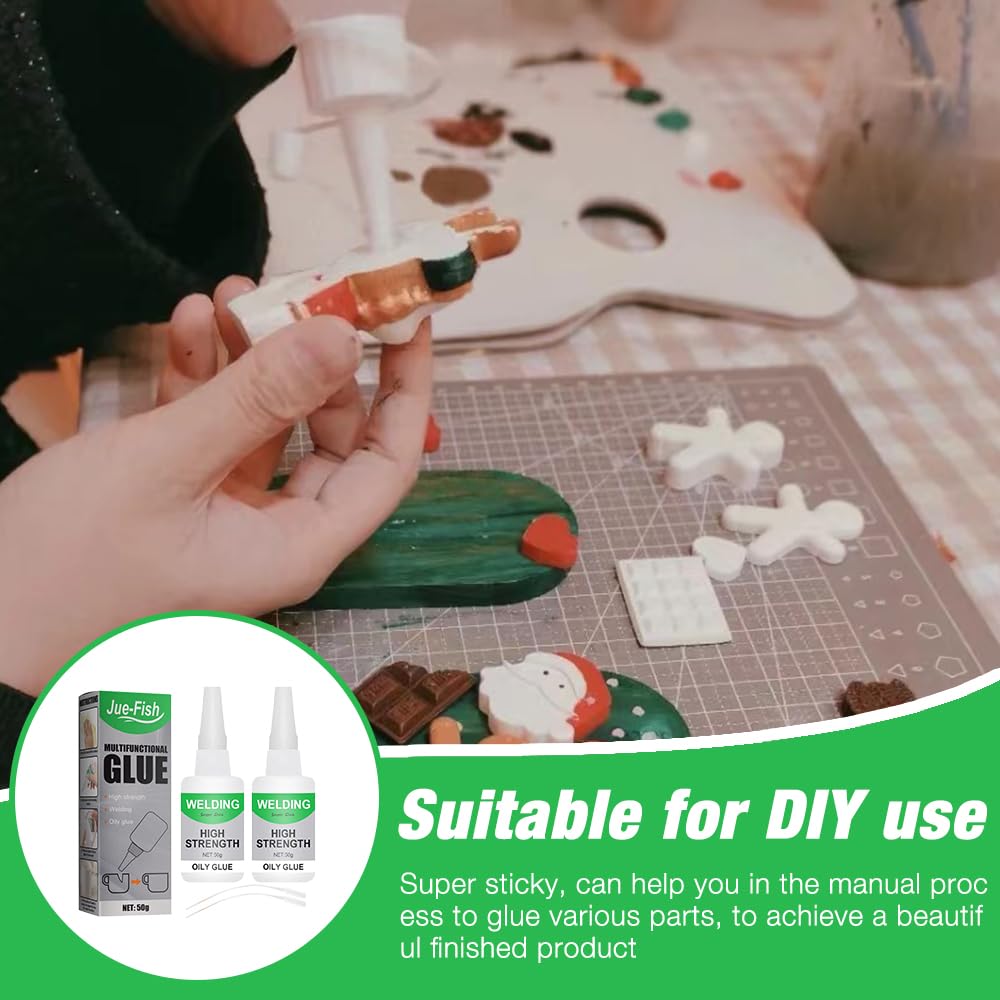 2PCS High Strength Oily Glue, Universal Super Glue, Welding High Strength Oily Glues, Waterproof Glues for Quick Repair Of Metal, Plastic, Wood, Glass