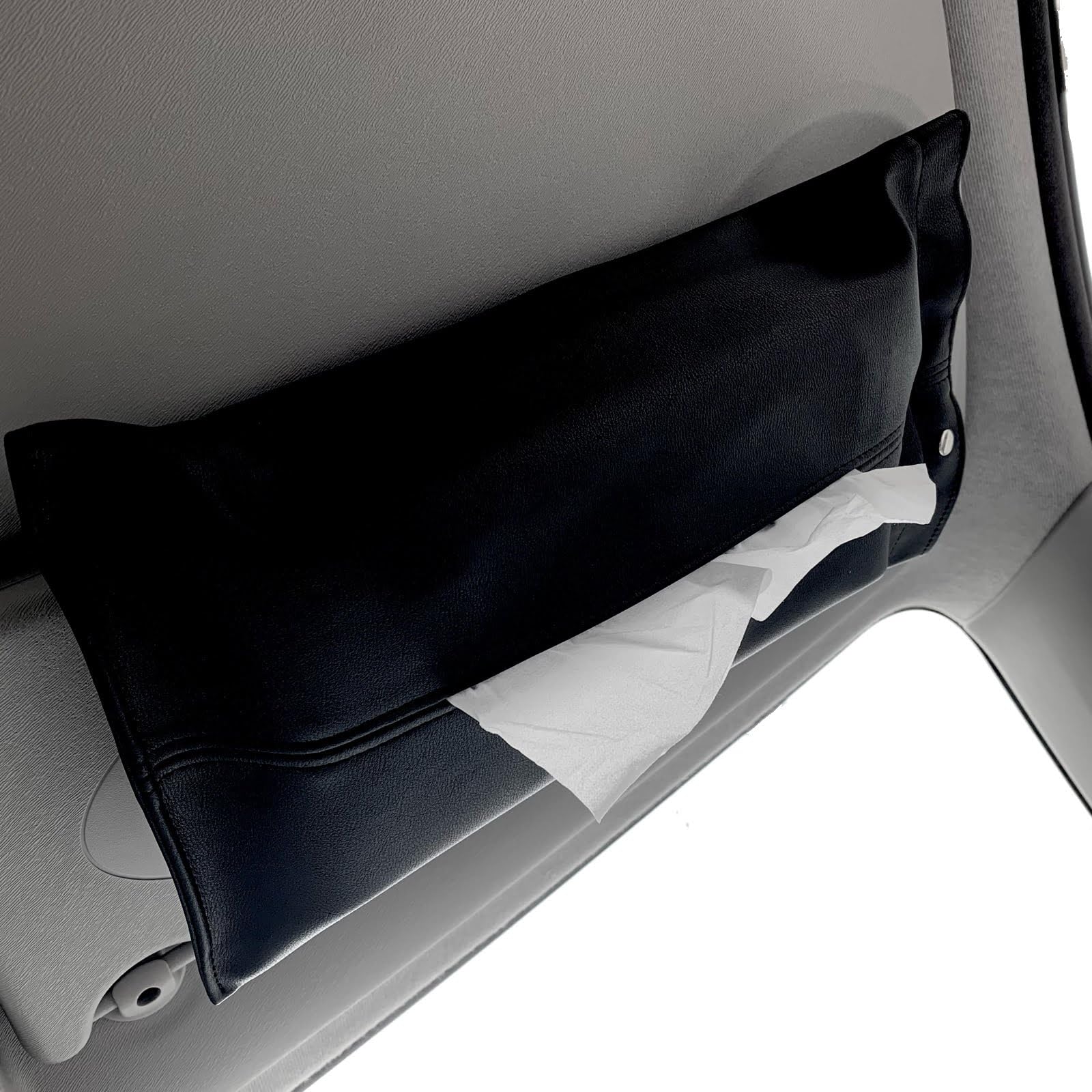 Inspected in Stylish Hanging Tissue Case for and Compatible with Boxes and Boxless PU Leather Black Visor [100% Japan] Cars, Headrests, Kitchens,