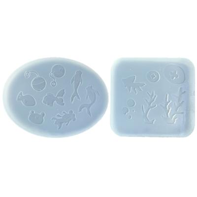 Flexible Silicone Mold for DIY Crafts Easy To Clean Epoxy Resin Molds Fish/Coral Shaped Jewelry Decorations Making Mould