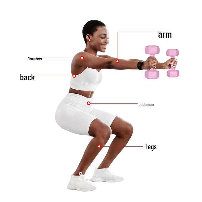 Hexagonal PVC Dumbbells for Women's Fitness & Children's Yoga Training