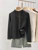 Women's German Velvet Lace Stand-Up Collar Long-Sleeve Shirt, Ideal for Spring, Autumn, and Winter.