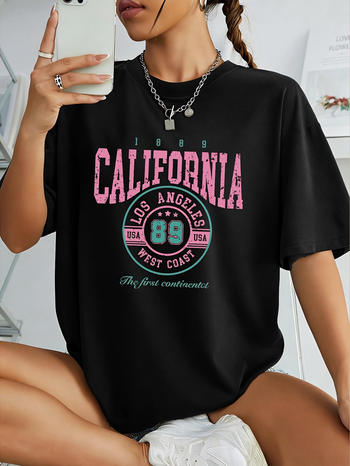 2026 Spring/Summer New Style - Women s Round-neck Fashion Letter-Printed Short Sleeve - Comfortable and Stylish for Leisure Time S