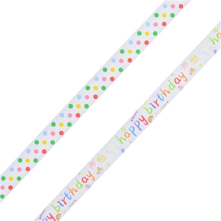Happy Birthday Ribbon Handmade Ribbon for Crafting DIY Sewings Project Hair Bows
