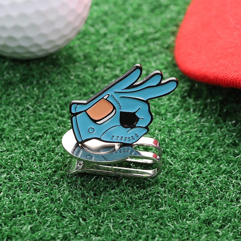 OK Sign Golf Hat Clip Ball Marker Magnetic Easily Attach to Hat Cartoon Flag Pattern Baseball Cap Clips Jewelry Accessories Gift