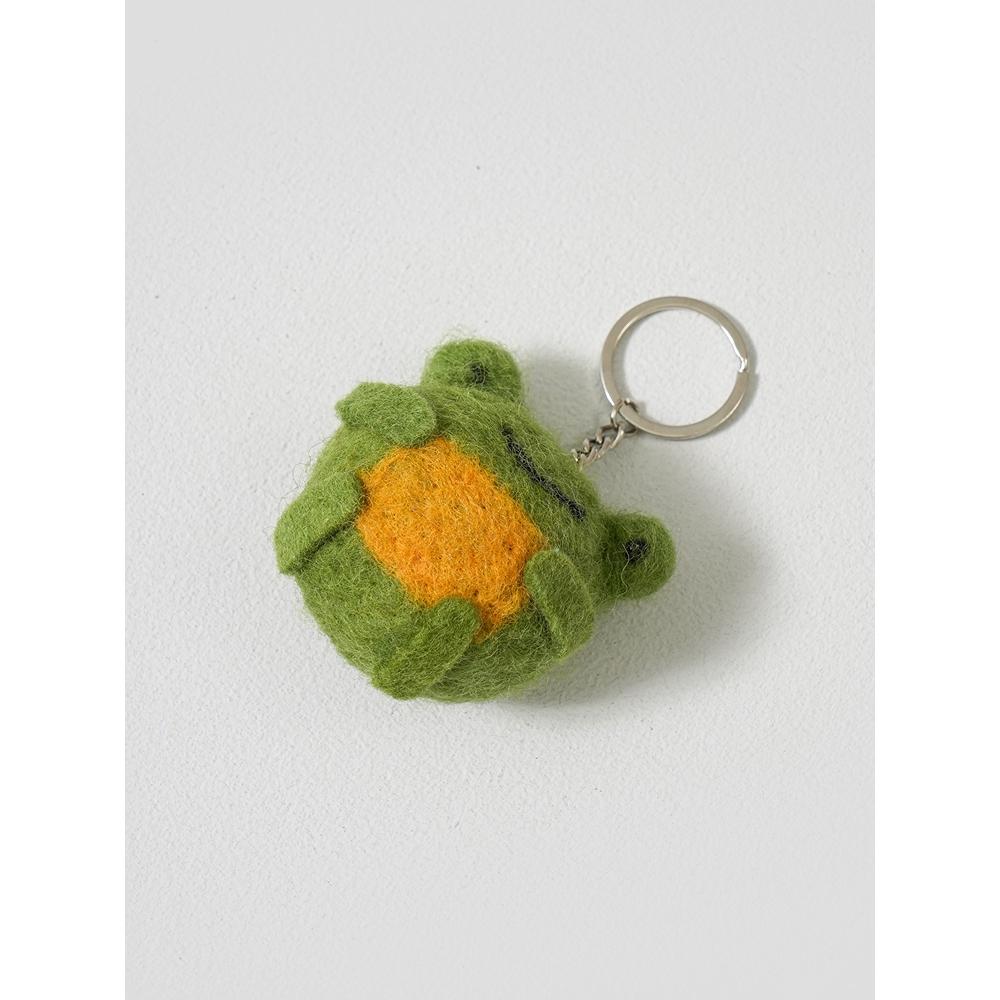 Daiso Animal Shape Wool Keyring Frog