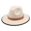 Woolen Top Hat Two-Color Hemmed Felt Hat Women'S Flat-Brimmed Jazz Hat Men'S Popular Denim Hat