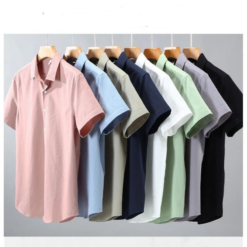 Simple Style Summer Tops Soft and Comfortable 100 Cotton Fabric Short Sleeve Shirt Korean Daily Casual Shirt Versatile