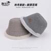 Autumn and winter velvet warm hat women's fashion bucket hat bucket hat big head circumference washbasin hat