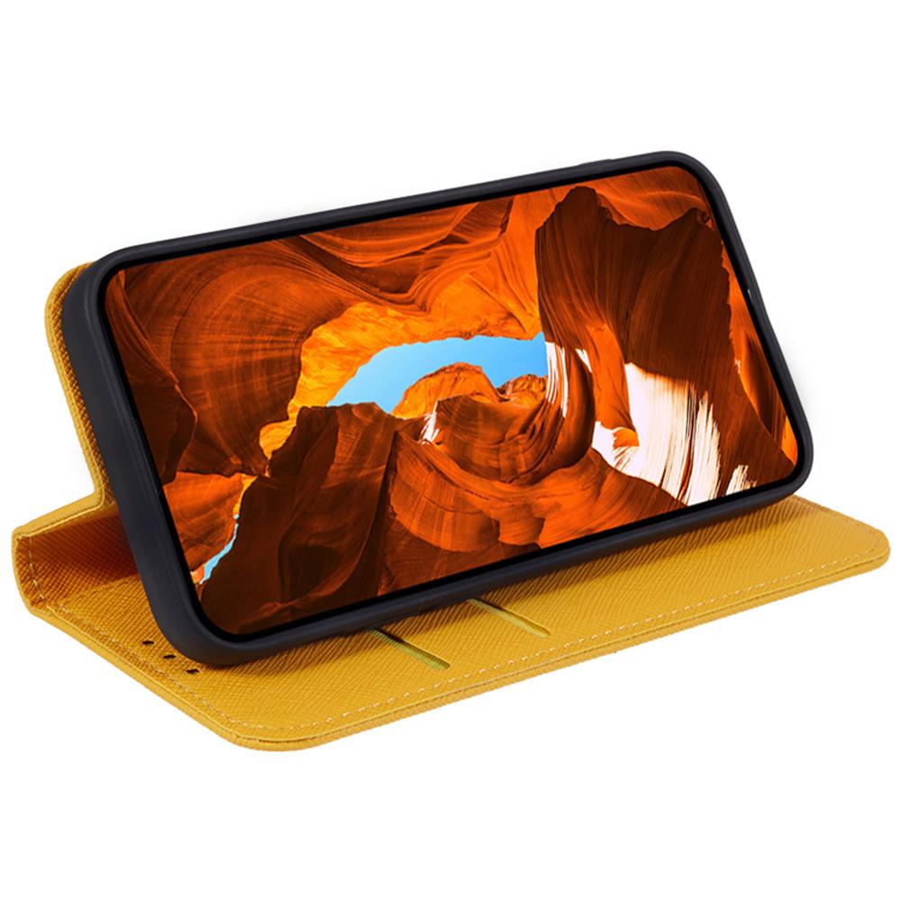 For iPhone 17 Air Case Cross Texture Leather Phone Cover Hidden Magnetic