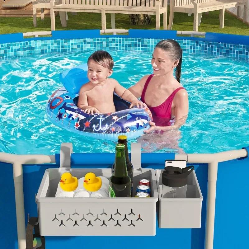 Pool Accessories Storage Basket Above Ground Pool Poolside Storage Basket Swimming Pool Cup Holder Organize Cup Towel Holder