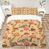 3pcs Mushroom Star Bedding Set, Includes Without Pillow Inserts, Soft Comfortable Bedding Set,All-Season Use A0924031