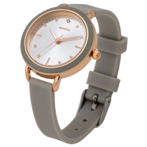 Fieldwork Women's Analog Watch with Silicone Band, Gray, YM102-1