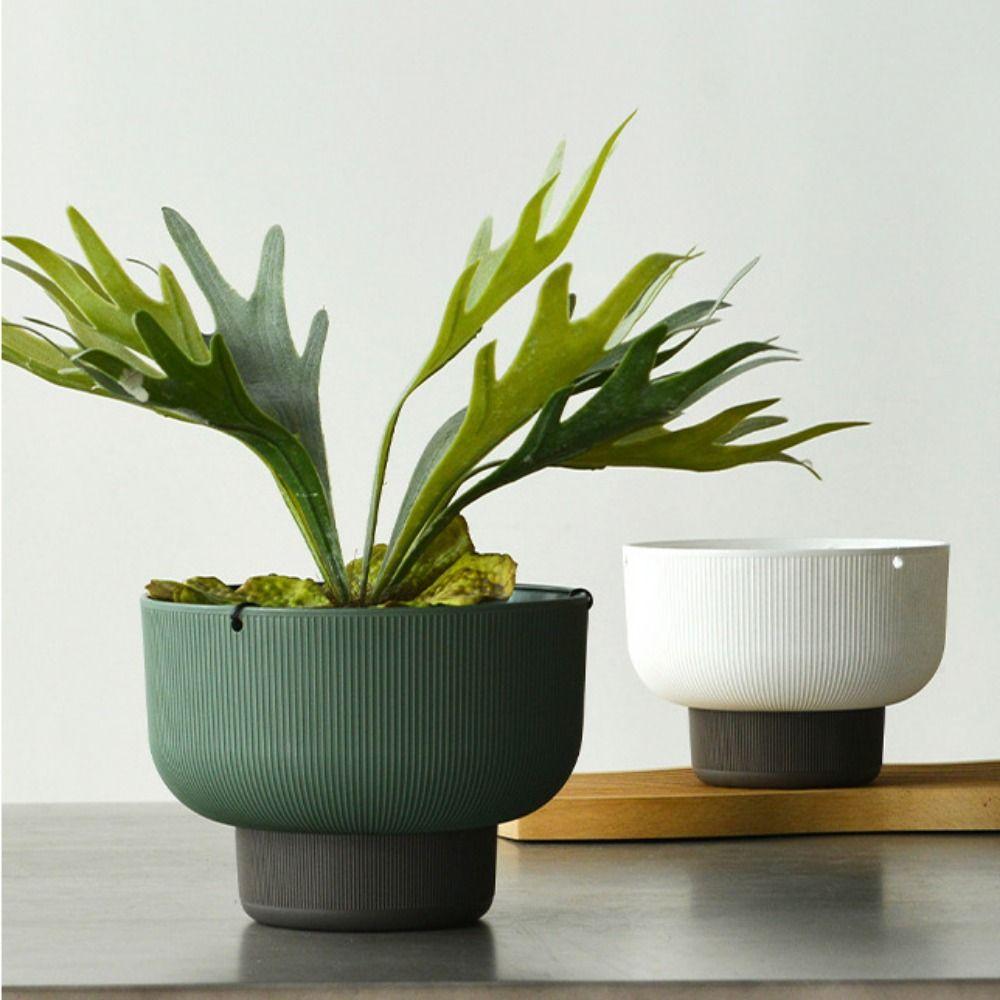 Self Watering Hanging Flower Pots White Green Grey Plant Flowerpot Planter Indoor Plants