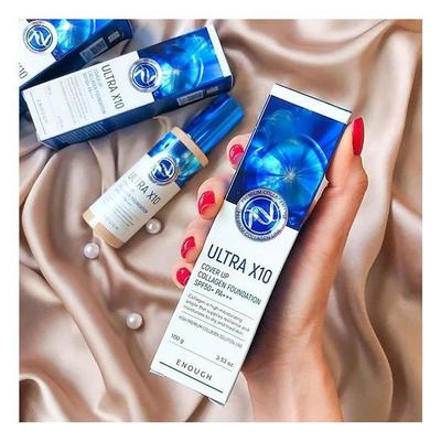 ULTRA X10 COVER UP KOLLAGEN FOUNDATION SPF50 + PA +++, Kbeauty, Koreansk kosmetik, prov