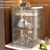 Transparent Dustproof Skin Care Cabinet Multi Functional Dish Rack Kitchen Cupboard Multi Layer Stackable
