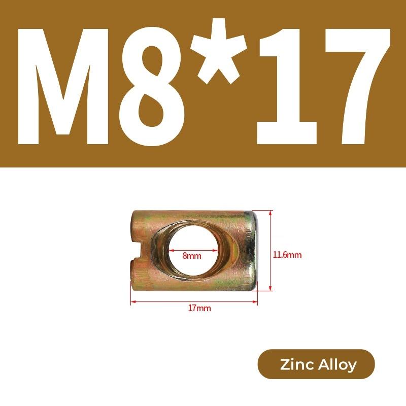 M6 M8 Barrel Nuts Bolts Cross Dowel Slotted Hammer Embedded Nut Horizontal Hole Nut For Beds Chairs Furniture