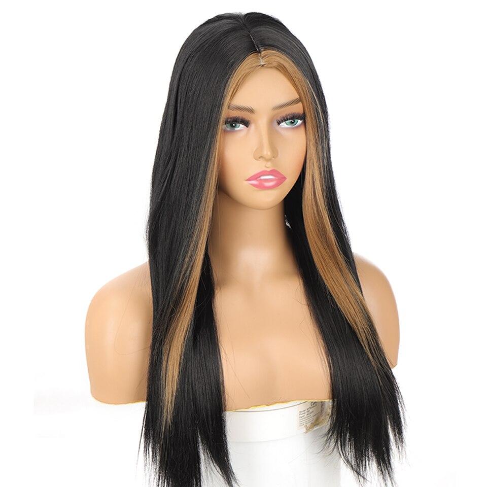 

Синтетический длинный прямой черный термостойкий парик из волокна для женщин, повседневный косплей, модные натуральные парики 60CM