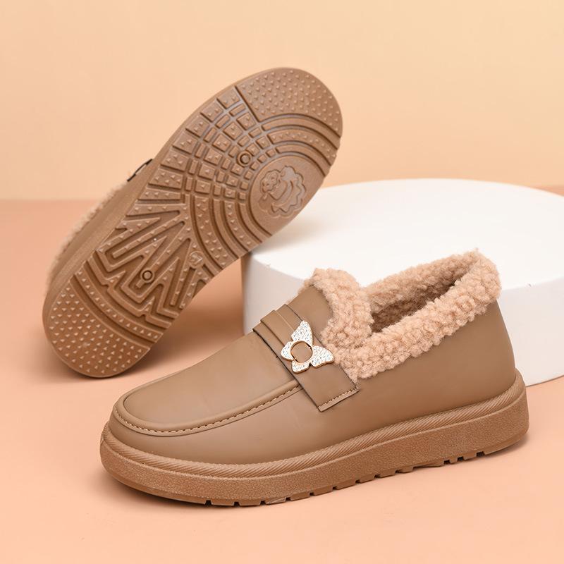 New Waterproof Cotton Boots, Women's Fleece Thickened Warm Snow Boots, Fashionable Casual Shoes