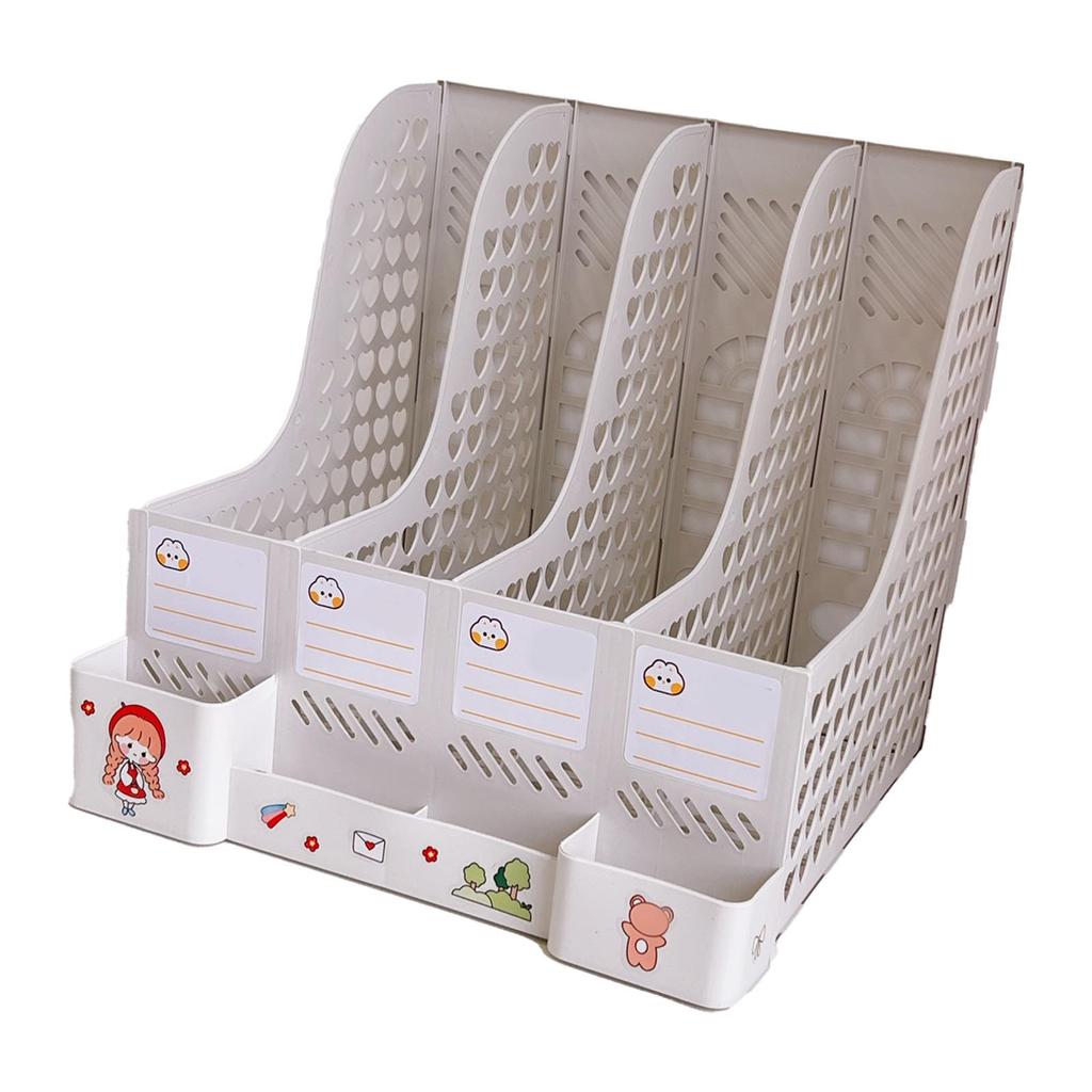 Desk File Organizer Multiple Compartments Strong Plastic Large Capacity Detachable Large Capacity