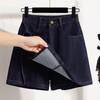 DIMANAF 2026 Primavera Estate Taglie Forti Donna Gonne Corte Pantaloni Jeans Vita Elastica Pantaloncini Oversize Denim Cotone tinta unita