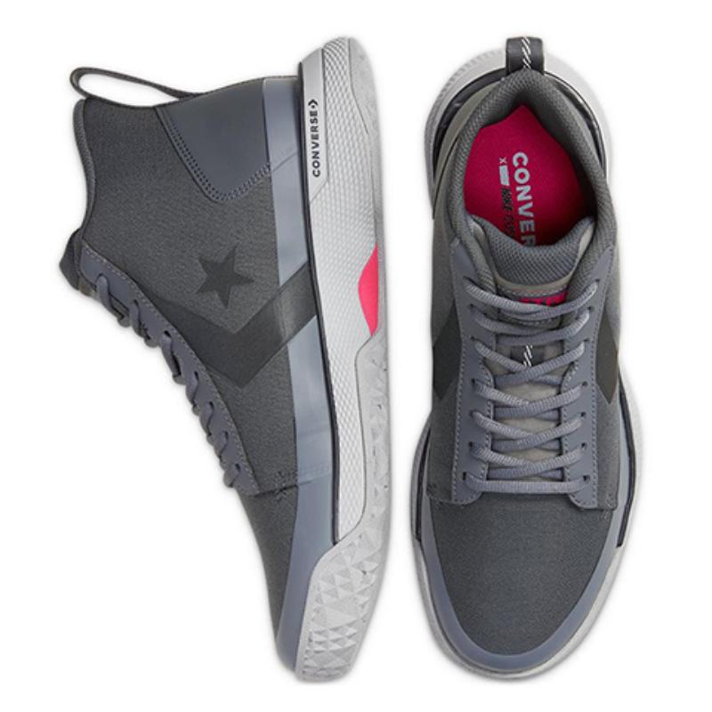 Converse Star Series BB Round Toe Lace-Up Mid-Top Basketball Shoes Unisex Grey