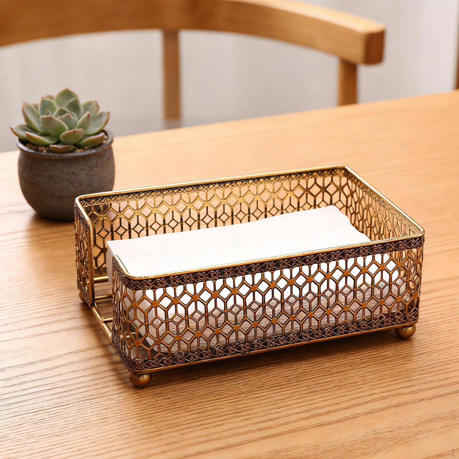 

Paper Storage Rack Serviette Holder Stylish Iron Hand Towels Dispenser Napkin Basket