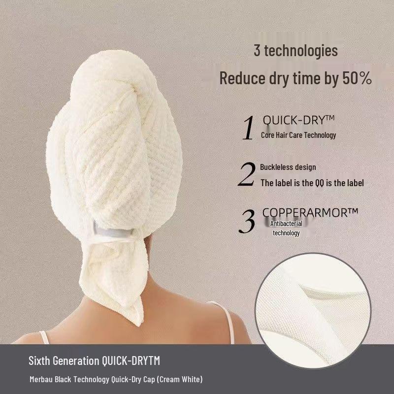 Extra-Large Quick-Dry Hair Cap for Women - Super Absorbent Towel for Long Hair