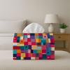 2D Flat 1pc Modern Abstract Geometric Decorative Tissue Box| Patchwork Colorful Bold- Ideal for Home, for Party, Car, Kitchen Tissue Holder for Everyd