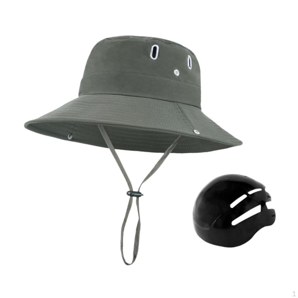 Sun Bucket Hat Fishing Breathable Protection Wide Brim with Inner Hard Shell for Golf Summer