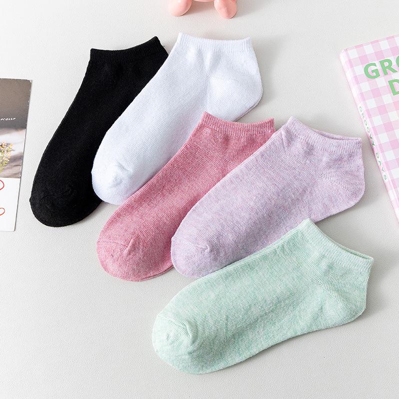 

Women s Solid Color No-Slip Low-Cut Socks - Spring/Summer Thin Cotton Invisible Ankle Socks One Size
