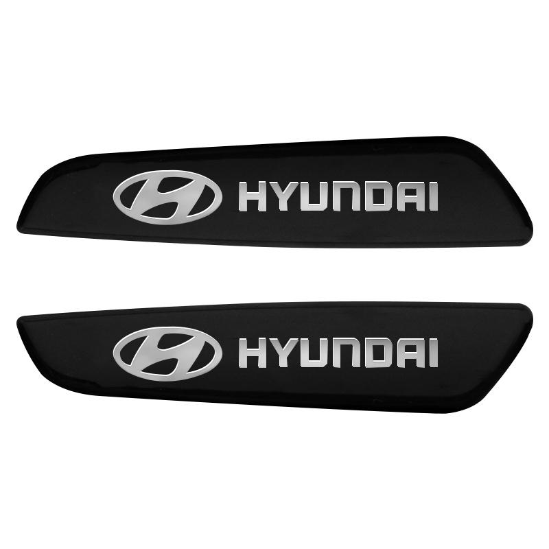2Pcs 3D Metal Car Body Badge Stickers Trunk Emblem Decals Auto Accessories For Hyundai Tucson IX35 Rena GV70 Kona SONATA I30 I20 lk1